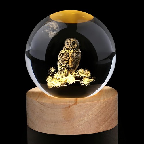 60mm glass ball - glass, owl